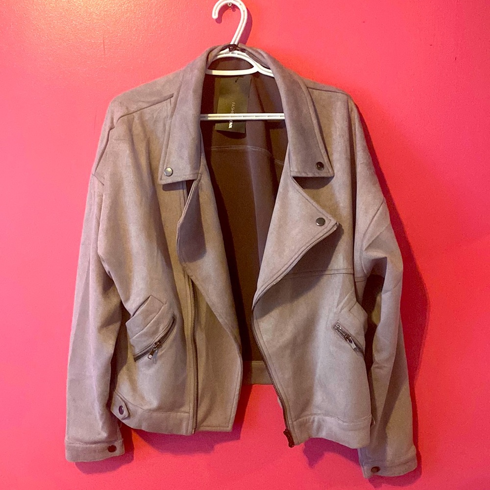 GREY MOTO STYLE JACKET
